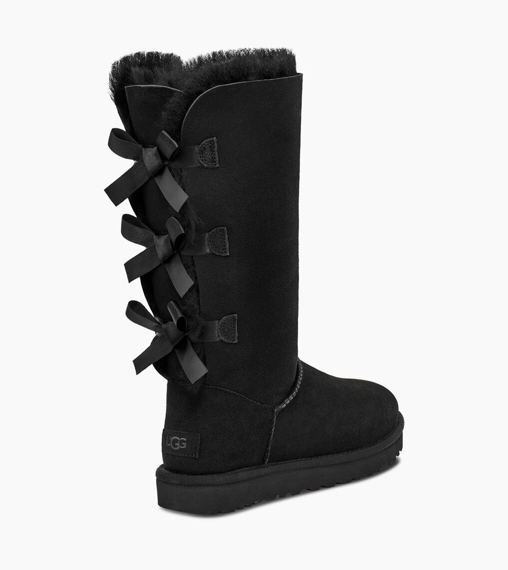 Ugg Tall Boot Womens - Ugg Bailey Bow Ii Black - 682HYWQMX